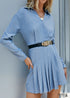 Minivestido bohemio azul plisado